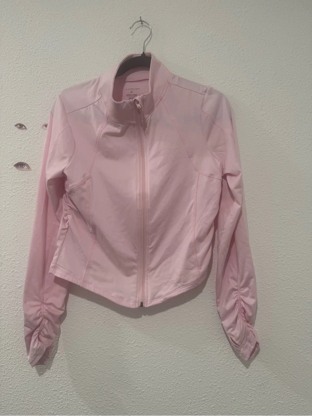 No comment Light Pink Full-Zip running jacket